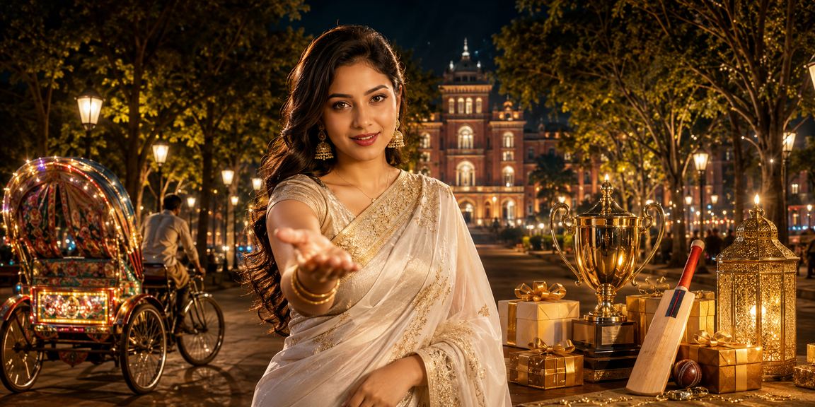 ঢাকা ক্রিকেট বেটিং এবং সাড়ি পরা মডেল